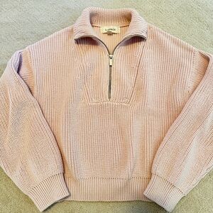 L*Space Light Pink Half-Zip Sweater